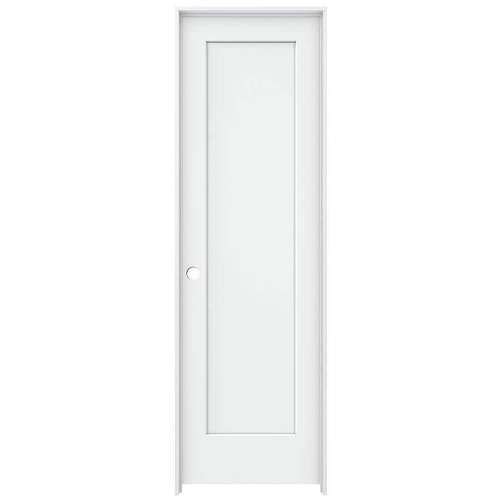 JELD-WEN 24 in. x 80 in. Madison White Painted Right-Hand Smooth Solid Core  Molded Composite MDF Single Prehung Interior Door THDJW191200715 - The ...