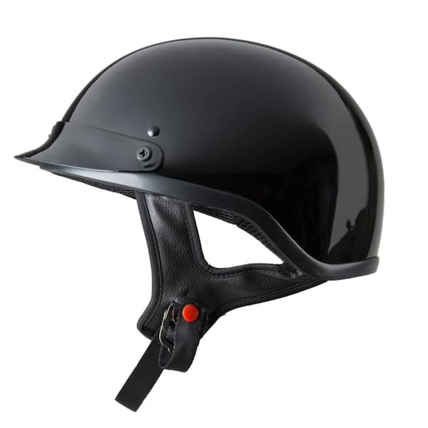 Raider Small Gloss Black Half Motorcycle Helmet