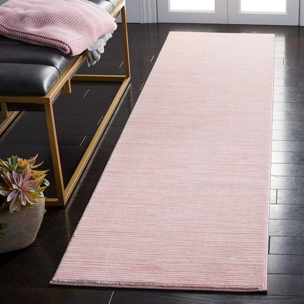 Vision Pink 2 ft. x 10 ft. Solid Marle Runner Rug