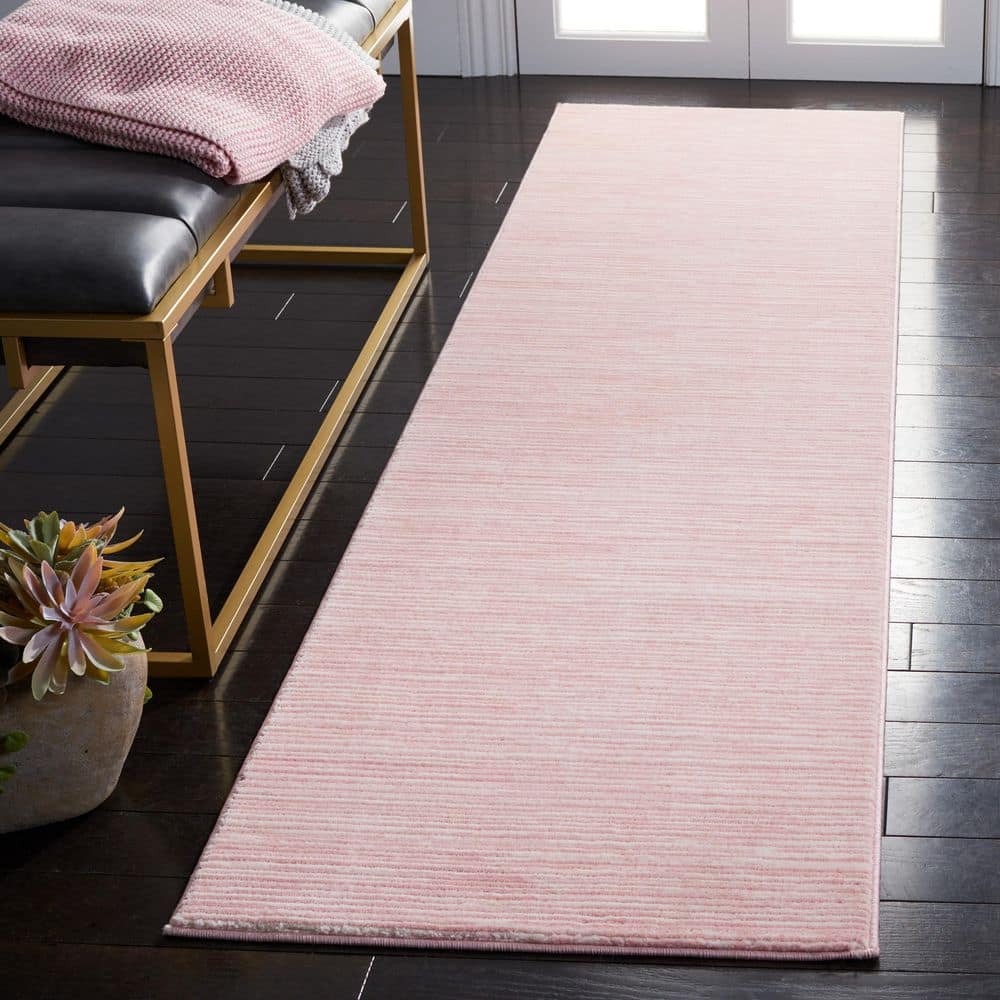 SAFAVIEH Vision 2 ft. x 8 ft. Pink Solid Color Runner Rug VSN606U-28 ...