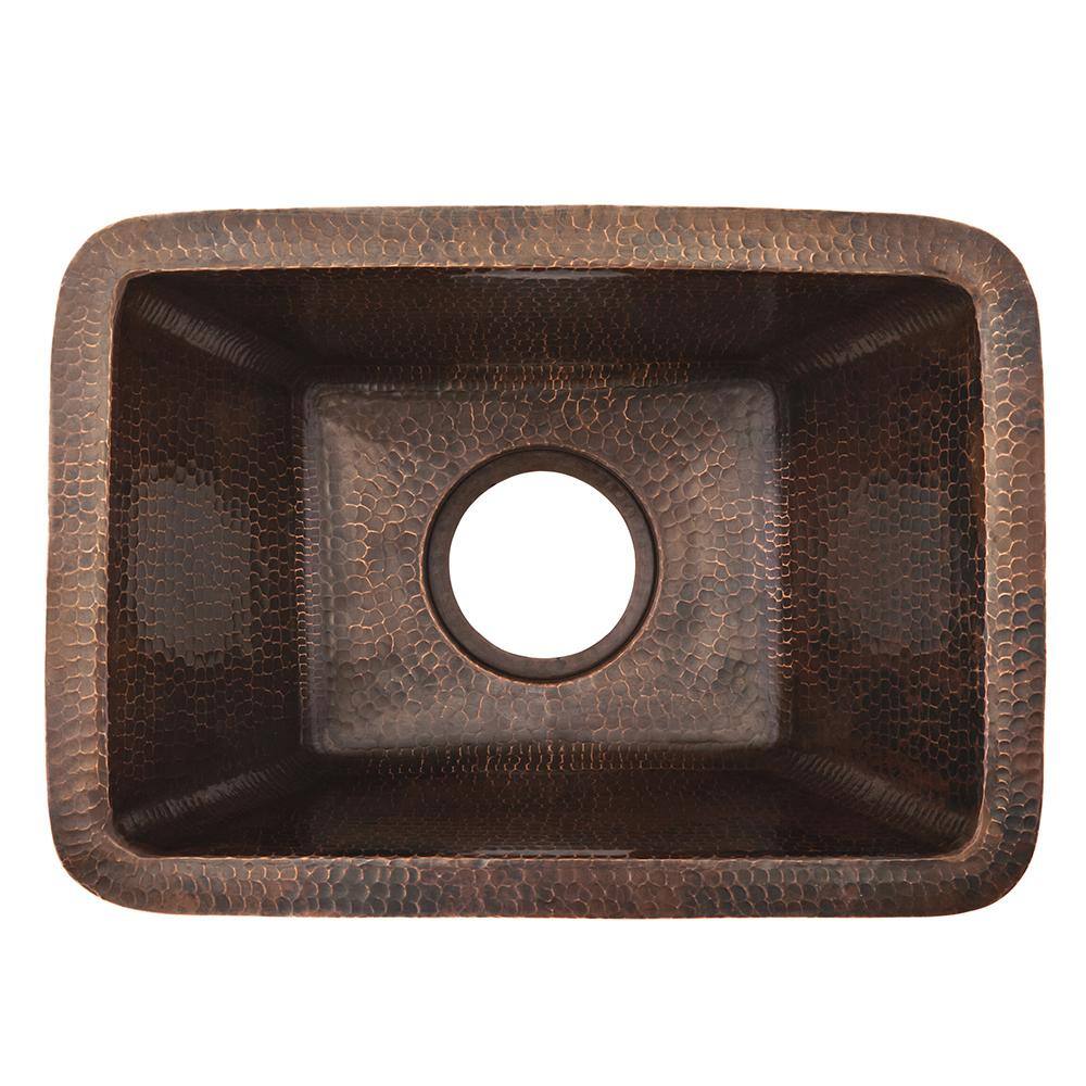 17" Rectangular Oil-Rubbed Bronze Copper Prep Sink
