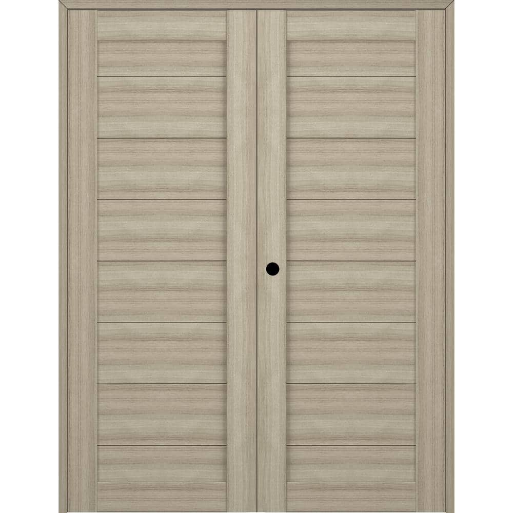 Ermi 72 in. x 80 in. Right Hand Active Shambor Finished Wood Composite Double Prehung Interior Door price history on PriceWatchPro