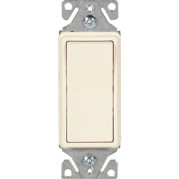 Eaton 15 Amp Decorator 3-Way Light Switch, Light Almond