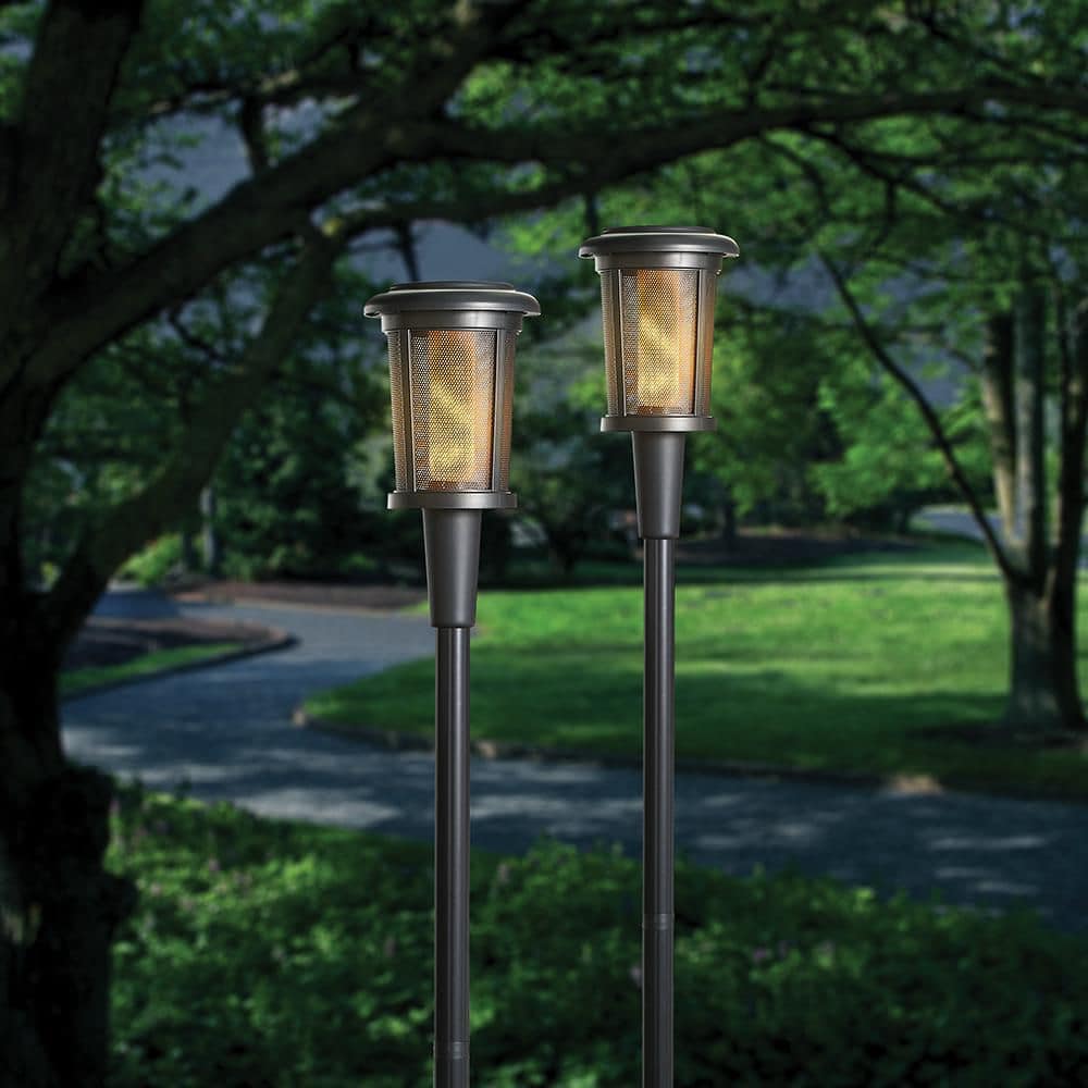 Ambrose Solar 6 Lumens Matte Black Integrated LED Flicker Flame Torch Path Light with Adjustable Height (2-Pack) price history on PriceWatchPro