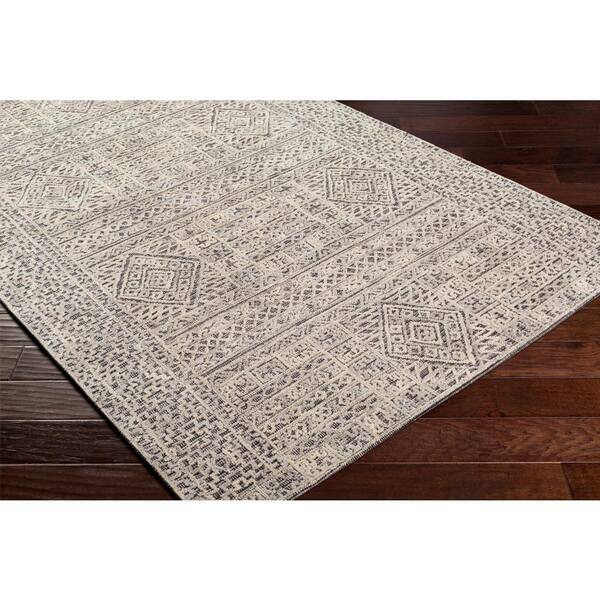 Madue Medium Gray Tribal 5 ft. x 8 ft. Indoor Area Rug