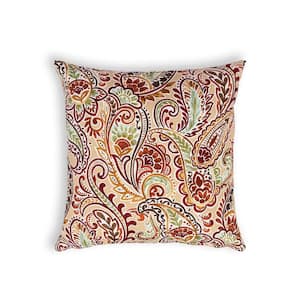 Paisley Floral Outdoor Throw Pillow Pattern Set of 2 Combo Pillows One 18 in. Square and 13 in. x 18 in. Boudoir