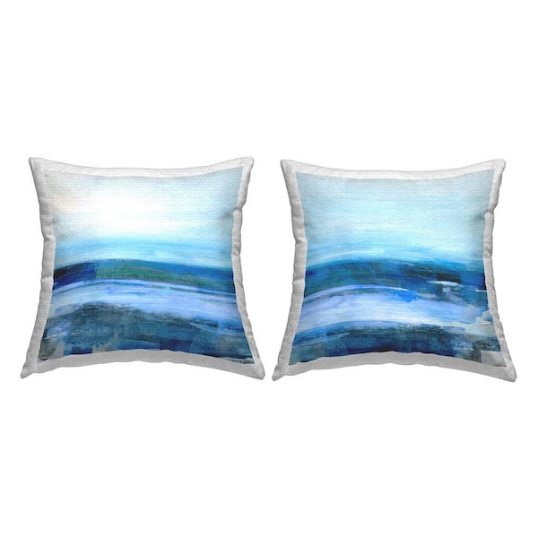 Stupell Industries Blue Abstract Seascape Blue Square Outdoor Throw Pillow 2-Pack