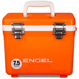 7.5 Qt. Camping Leakproof, Airtight Drybox, Lunchbox and Cooler in Orange