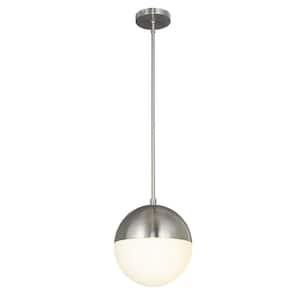 Fusion Ion 5-Watt Integrated LED Brushed Nickel Pendant with Opal Glass Shade
