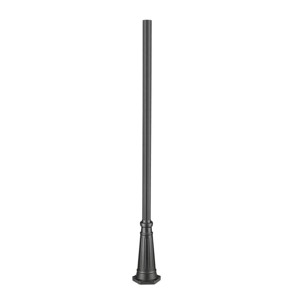  Outdoor Post 96 in. Black Aluminum Hardwired Surface Mount/Base Outdoor Weather Resistant Light Post