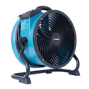 X-39AR 1/4 HP 2 1 00 CFM Variable Speed Sealed Motor Industrial Axial Air Mover Blower Fan with Power Outlets in Blue