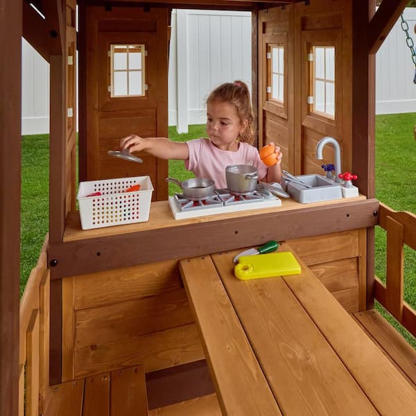 Backyard Discovery Spruce Hollow Spruce Wood Outdoor Swing Set