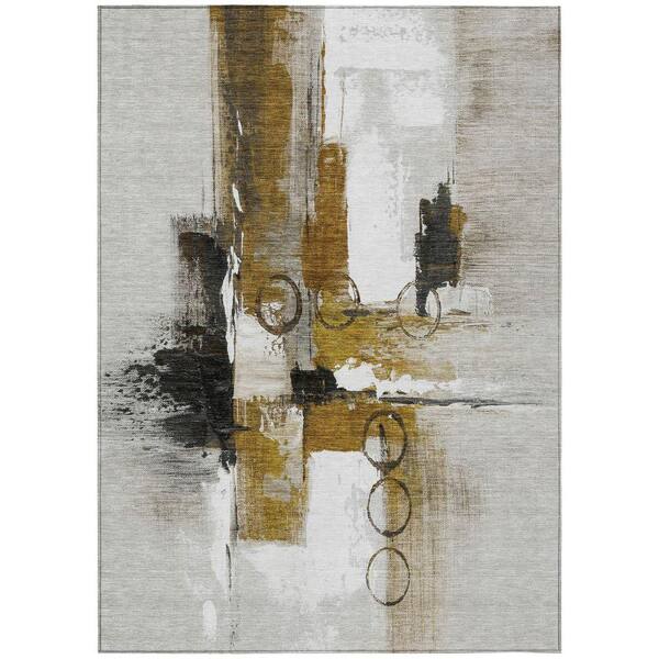 Chantille Machine Washable Indoor/Outdoor Abstract ACN2751 Brown 9 ft. x 12 ft. Area Rug
