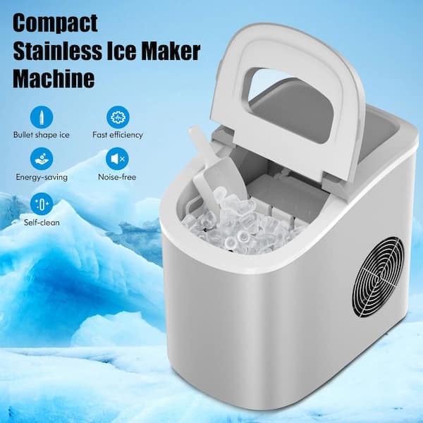Whynter Compact Portable Ice Maker 27 lb Capacity (Metallic Silver)