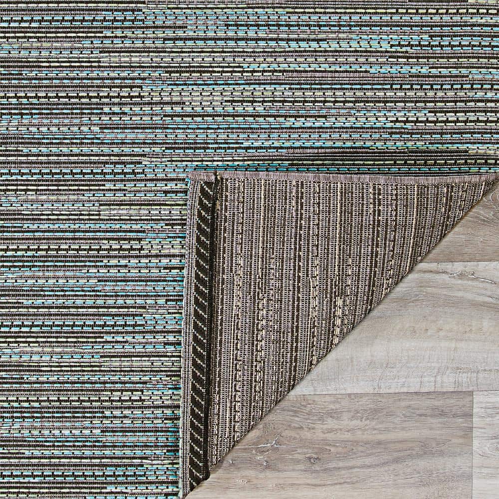 Monaco Transitional Blue Stripe Synthetic 2' x 3' Area Rug