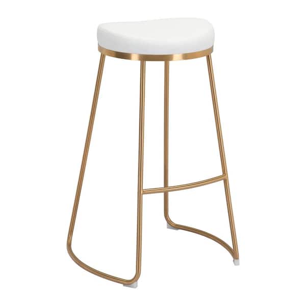 ZUO Bree 30.5 in. White Bar Stool (Set of 2)