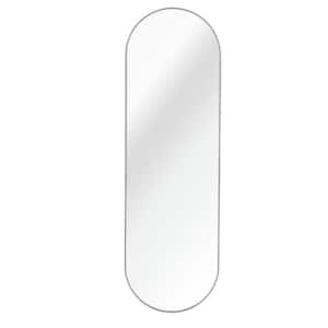 Anky 20 in. W x 63 in. H Aluminium Alloy Framed Silver Oval Pill Shape Full Length Decorative Accent Wall Mirror