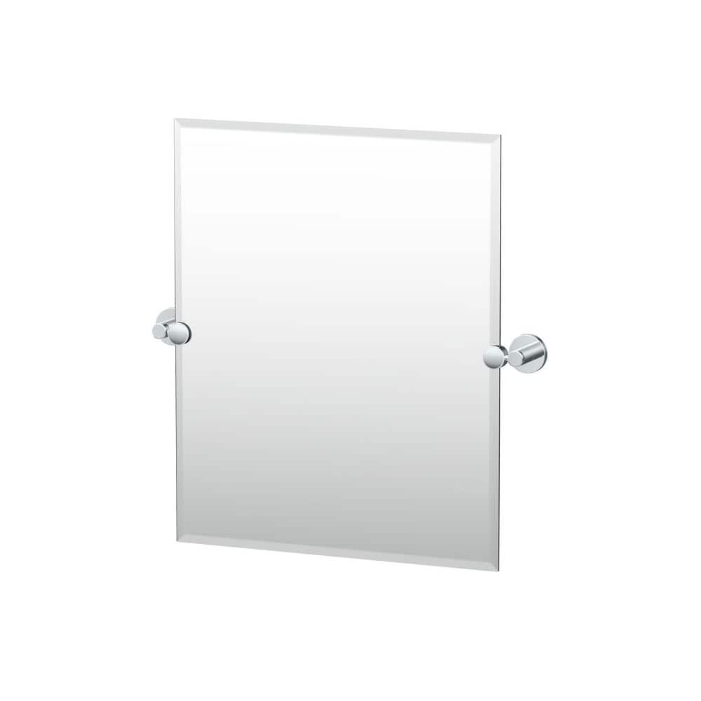 Gatco Reveal 23.38 in. W x 24 in. H Small Rectangular Frameless Beveled  Wall Bathroom Vanity Mirror in Chrome 4669SM The Home Depot