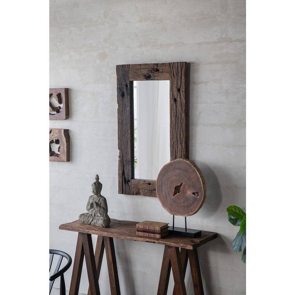 Wayne Reclaimed Wood Rustic Rectangular Floor Mirror