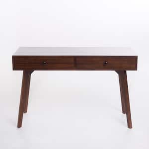 Julio 48 in. Walnut Standard Rectangle Wood Console Table with Drawers