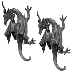 13.5 in. x 7 in. Horned Dragon of Devonshire Wall Sculpture (2-Piece)