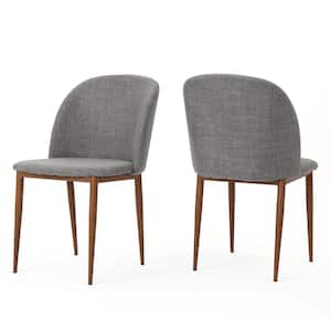 Anastasia Light Grey Metal Upholstered Dining Chairs (Set of 2)
