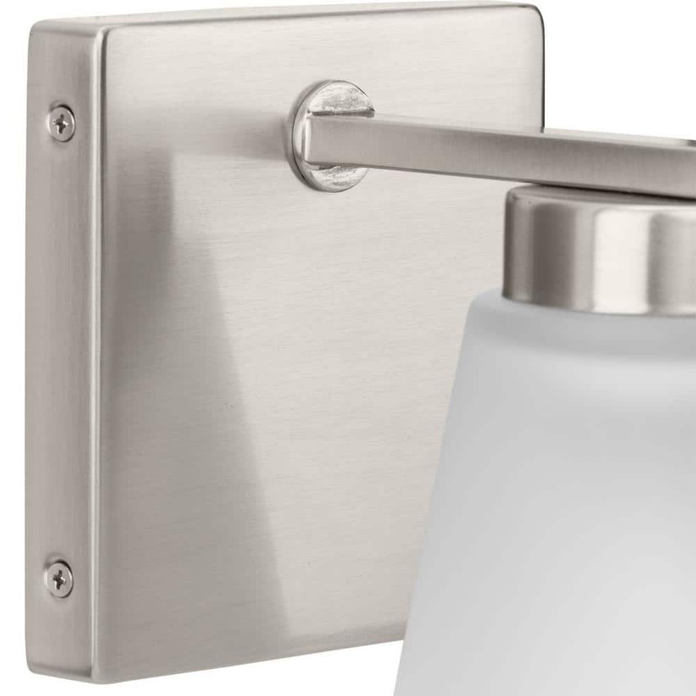 Brushed Nickel 1-Light Vanity with Etched Glass Shade
