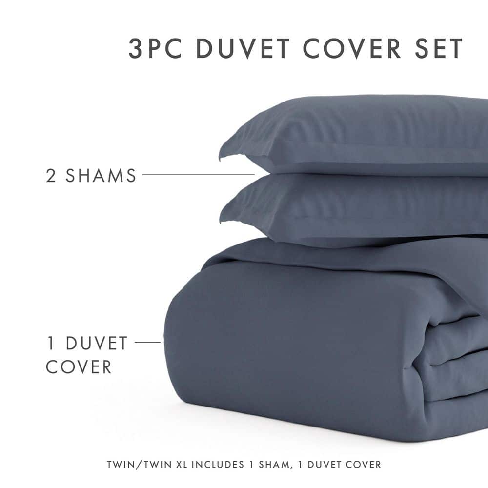 Stone Gray Twin/Twin XL Microfiber Duvet Cover Set