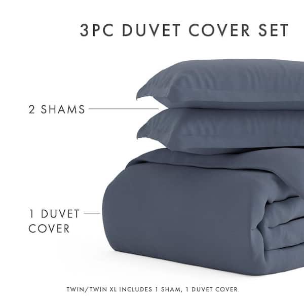 Solid 3 Piece Duvet Cover Sets, 19 Colors - Ultra Soft, Easy Care, Wrinkle  Free - Becky Cameron / Aqua, King/California King