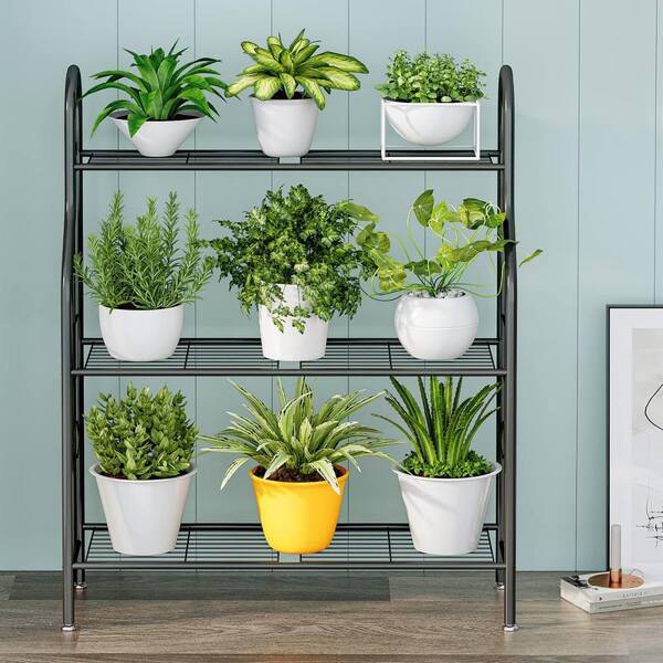 3 Tier Metal Corner Flower Plant Stand Multiple Holder (28.03 in
