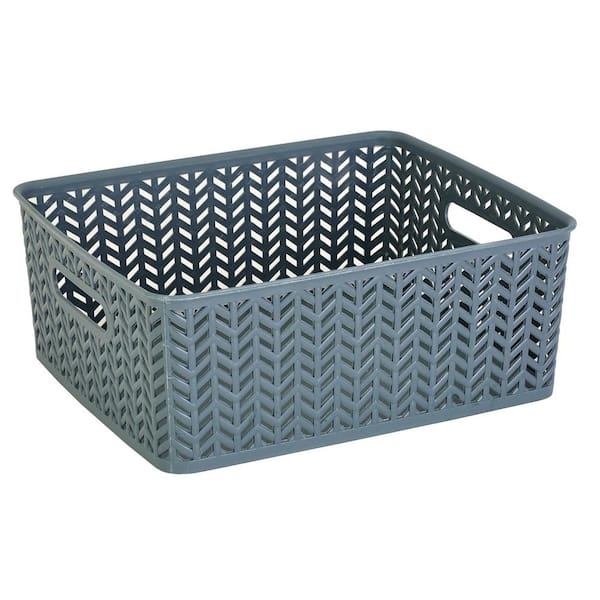 SIMPLIFY 5.15 in. H x 11.5 in. W x 14 in. D Gray Plastic Cube Storage Bin