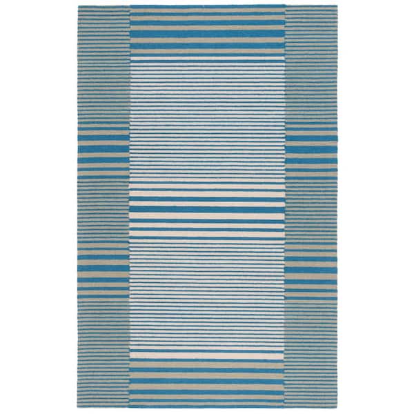 SAFAVIEH Genre 8 ft. x 10 ft. Blue/Ivory Striped Geometric Area Rug