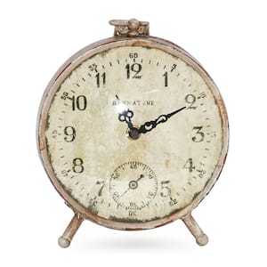 Vintage Antique Beige Distressed Table Clock