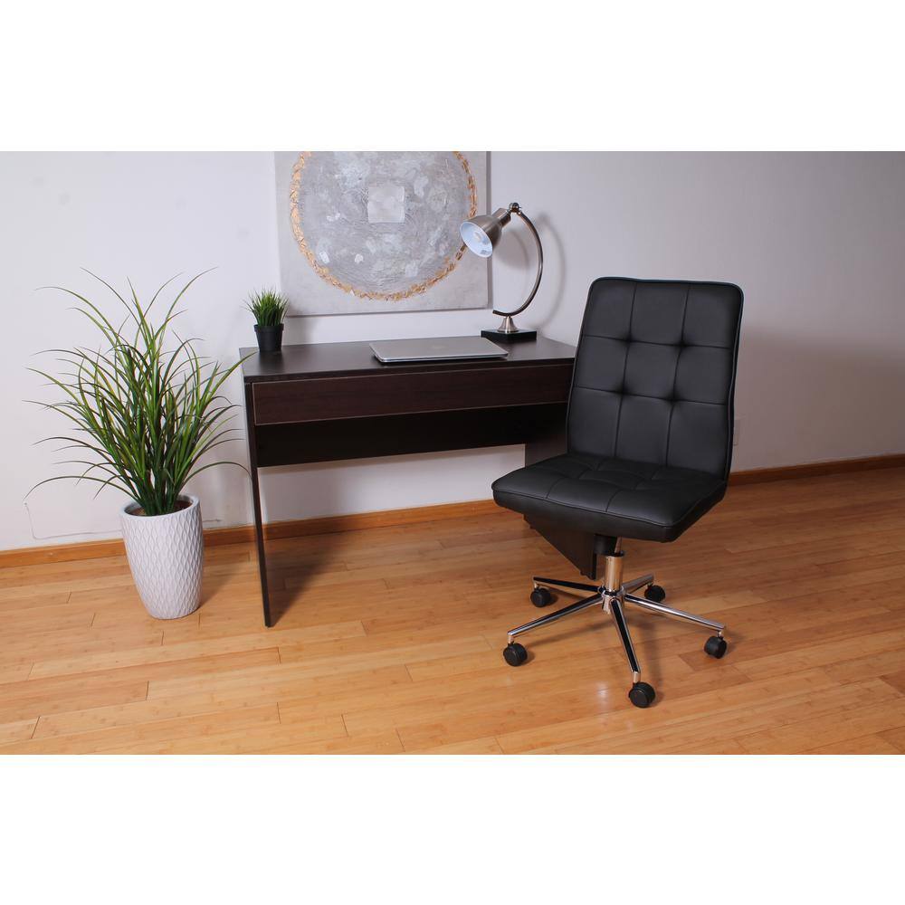 ErgoFlex Black CaressoftPlus Armless Task Chair with Swivel Base