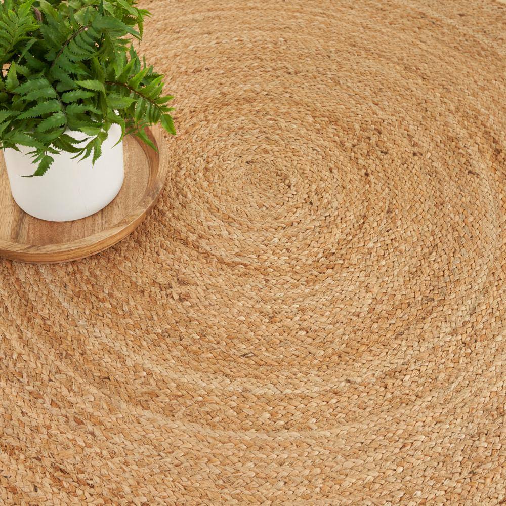 Handmade Ivory Braided Jute Round Area Rug