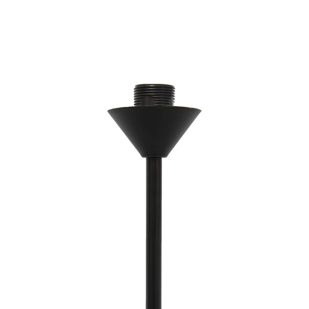 Essentix 70" Black Metal Torchiere Floor Lamp with White Plastic Shade