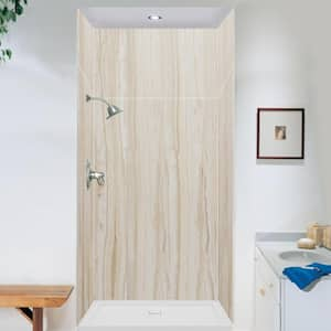 Expressions 36 in. x 48 in. x 96 in. 4-Piece Easy Up Adhesive Alcove Shower Wall Surround in Sorento