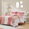 Intelligent Design Bridget 3-Piece Blush Multi Microfiber Full/Queen Duvet Cover Set ID12-2359
