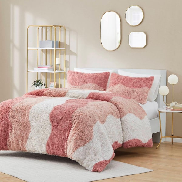 Intelligent Design Bridget 3-Piece Blush Multi Microfiber King/Cal King Duvet Cover Set