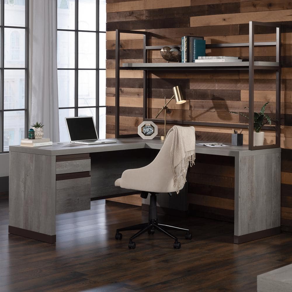 SAUDER Manhattan Gate 65.984 in. LShaped Mystic Oak Computer Desk with