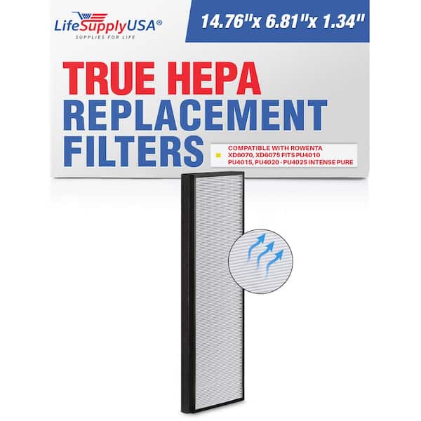 True HEPA Filter Replacement Compatible with Rowenta XD6070, XD6075 fits PU4010 - PU4015, PU4020 - PU4025