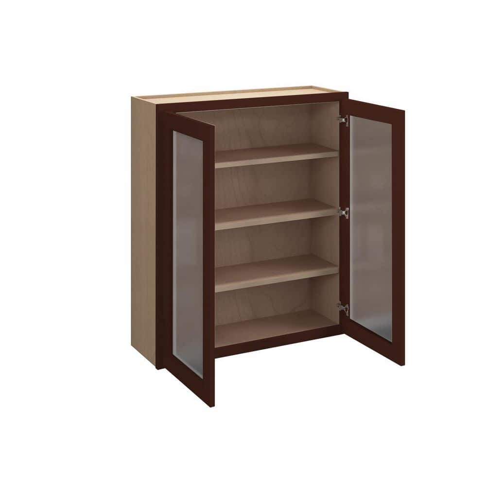Charlotte Raised 30 in. W x 42 in. H x 12 in. D in Bordeaux Plywood Assembled Frosted Glass Wall price history on PriceWatchPro