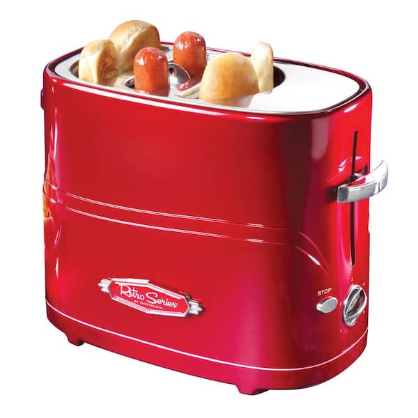 Nostalgia Pop-Up 2-Hot Dog and Bun Toaster With Mini Tongs