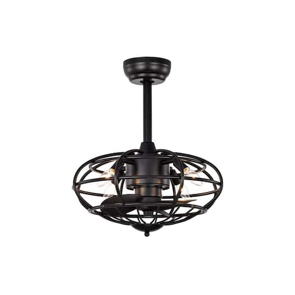 Nestfair 18.1 in. Indoor Matte Black Ceiling Fan with Light, Remote and 3 ABS Blades