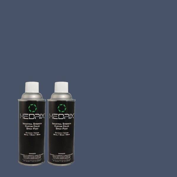 Hedrix 11 oz. Match of 600D-7 Daring Indigo Gloss Custom Spray Paint (2-Pack)