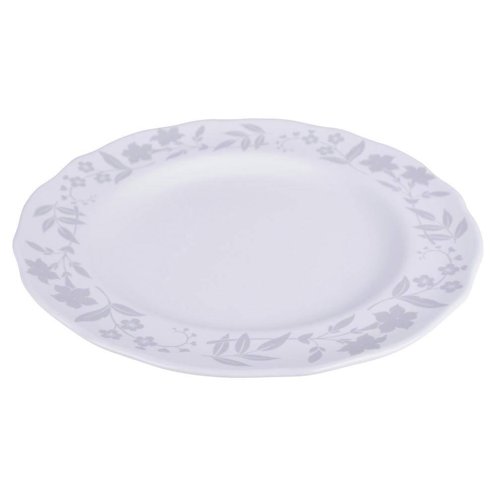 Elegant Floral White Porcelain 12-Piece Dinnerware Set