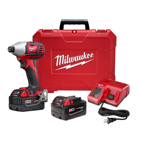 Milwaukee M18 18-Volt Lithium-Ion Cordless 1/4 in. Hex 2-Speed Impact Driver W/(2) 3.0Ah Batteries, Charger, Hard Case