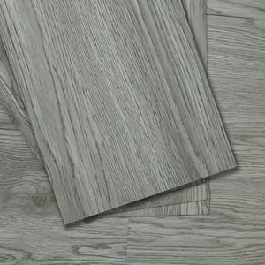 Grey 3 MIL x 6 in. W x 36 in. L Peel and Stick Waterproof Luxury Vinyl Plank Flooring (15 sq. ft./case)