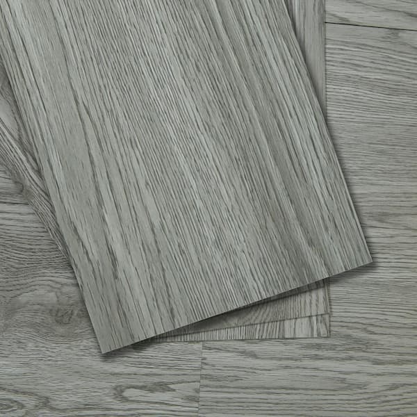 Grey 3 MIL x 6 in. W x 36 in. L Peel and Stick Waterproof Luxury Vinyl Plank Flooring (15 sq. ft./case)