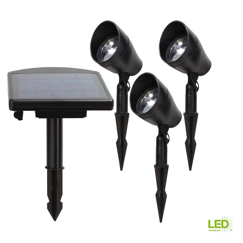 hampton bay 3 pack solar led spotlight kit